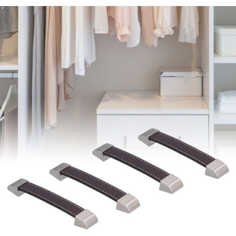 Rechteckiger Griff aus PU und Zink – 4er-Pack – 145 x 24 x 15 mm – 135 mm Lochabstand – Für Türen, Schränke, Möbel und Koffer