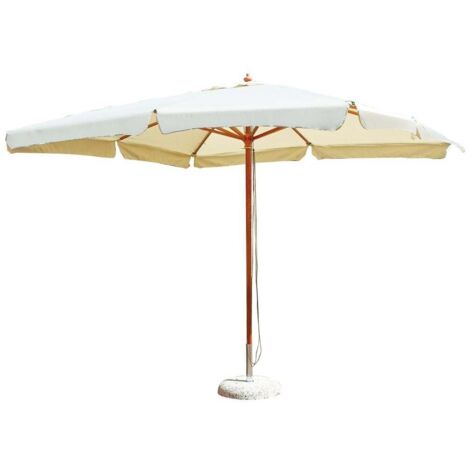 Rechteckiger Holz-Sonnenschirm 3x4 ecru windfest Olushe