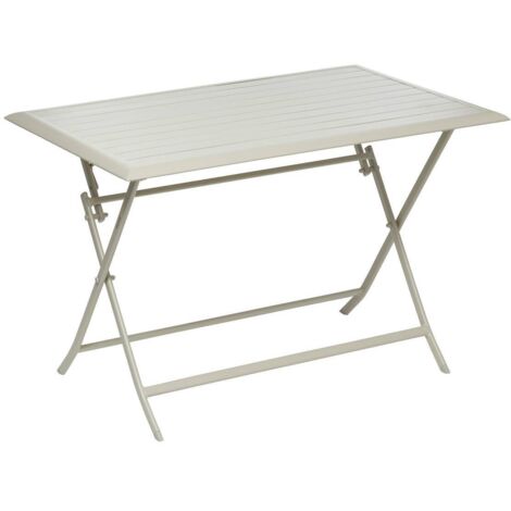 Rechteckiger klappbarer Gartentisch AZUA Lehmfarben - 4 Plätze - epoxidbeschichtetes Aluminium