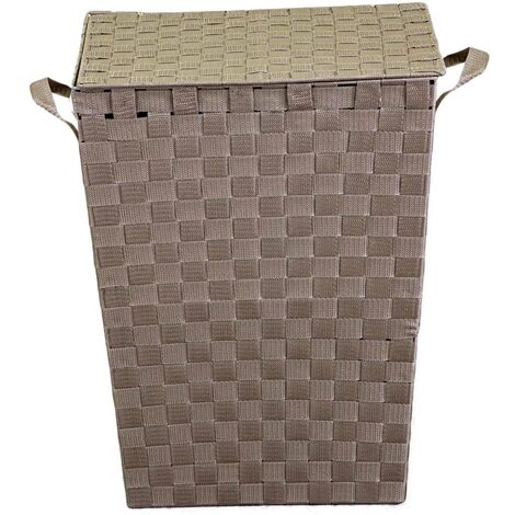Rechteckiger Korb aus taubengrau gefüttertem Polyester cm40x30h53