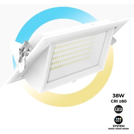 BARCELONA LED Rechteckiger LED-Einbaustrahler - Schwenkbar - CCT 38W - Weiß -