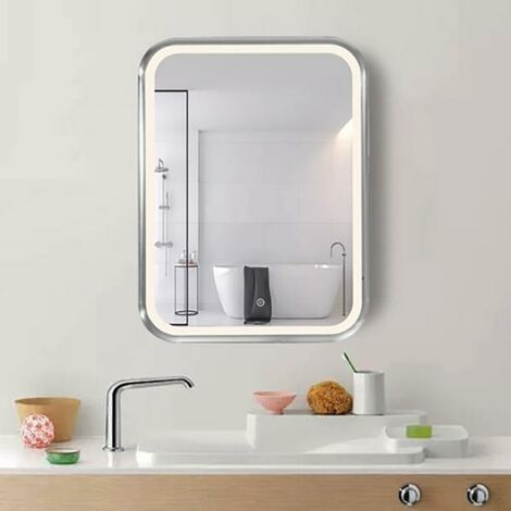 Rechteckiger LED-Spiegel 35W 60x80cm + ALU Touch-Schalter für Badezimmer