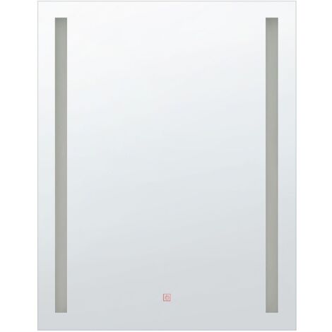 Rechteckiger LED-Spiegel in Silber 60 x 80 cm Marne - Silber