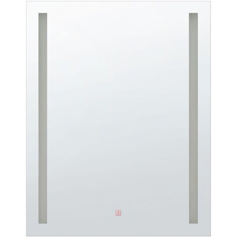Rechteckiger LED-Spiegel in Silber 70 x 90 cm Marne - Silber