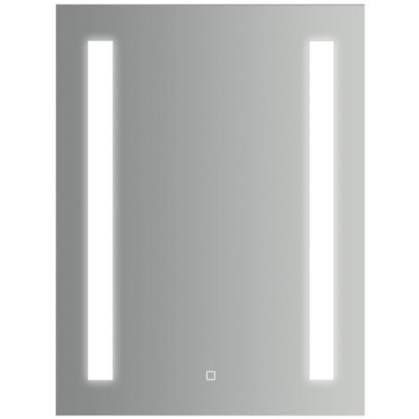 Rechteckiger Spiegel mit doppelseitigem LED-Streifen mit Berührungsschalter 60x80h cm