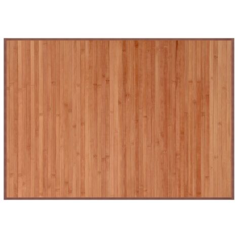 Rechteckiger Teppich braun 70x100 cm Bambus