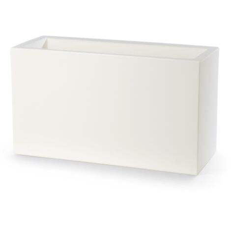 Rechteckiger weiß blumenkasten 115x50 cm h 50 mod. Schio cassa