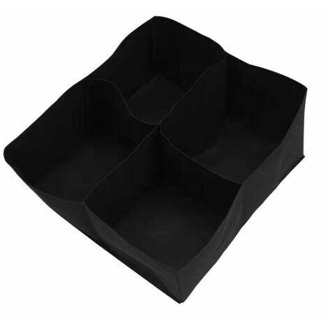 Rechteckiges Hochbeet aus atmungsaktivem Stoff für Pflanzen und Gemüse – 0,6 m x 0,6 m – Schwarz