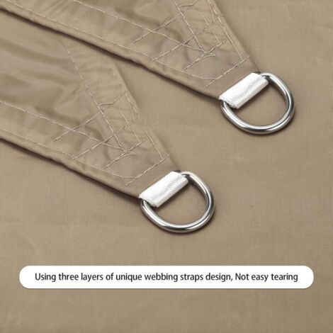 Rechteckiges Sonnensegel 2x3m, khaki, wasserdicht, UV-Schutz, für Garten, Terrasse, Patio und Pool, inklusive Seil