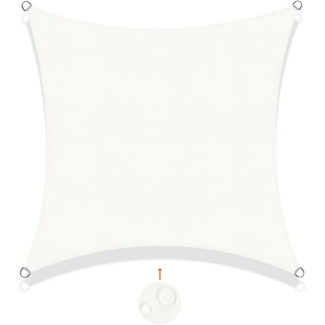 Rechteckiges Sonnensegel, 3 x 3 m, wasserdichtes Sonnensegel, UV-Schutz für Terrasse, Garten, Terrasse, Außenbereich, Balkon, Creme