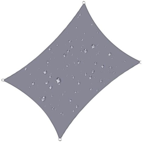 Rechteckiges Sonnensegel 4x5 m, wasserdicht, 93% UV-beständig, winddicht, aus Polyester mit UV-Schutz, für Garten, Terrasse, Camping, Grau