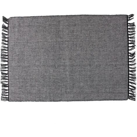 Rechteckiges Tischset 35x50 cm aus schwarzer, recycelter Baumwolle Basic Line