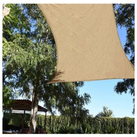 HAIKUS Sonnensegel Wasserdicht Rechteckig 2x3m Sonnenschutz Wasserabweisend  Premium PES Polyester mit UV Schutz für Balkon Garten Terrasse Creme 3x2m