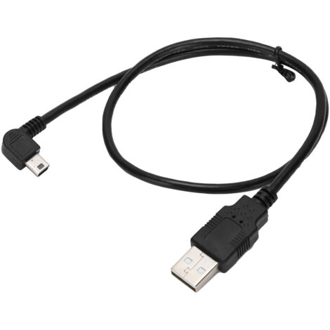 rechtwinkliges USB-A-Stecker-auf-Mini-USB-B-Stecker-Kabel zum Laden und zur Datenübertragung am PC