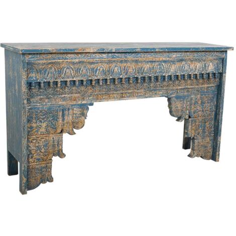 Recibidor de madera acabado artesanal 160x40x90h cm