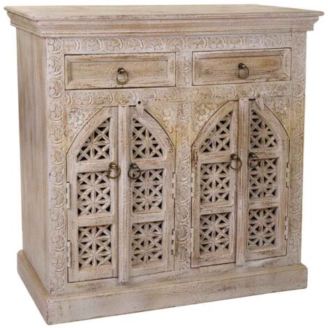 Recibidor de madera acabado artesanal 90x45x90h cm