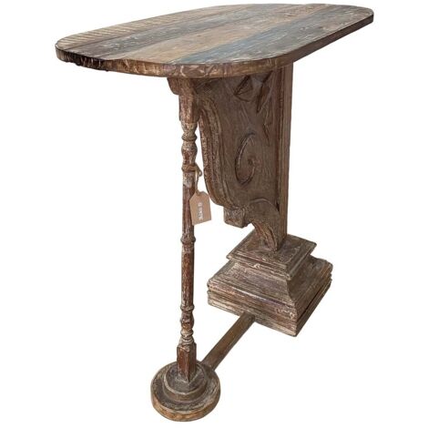 Recibidor de madera acabado artesanal marrón 91x51x95h cm
