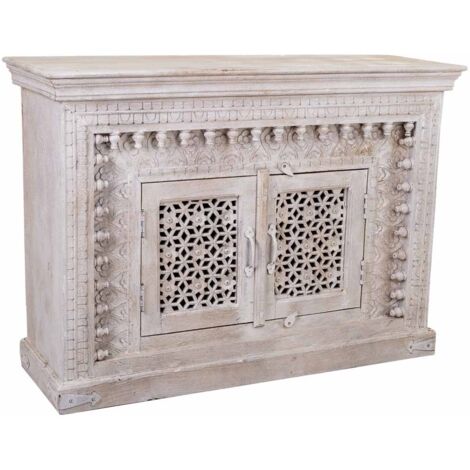Recibidor de madera blanco 112x38x82