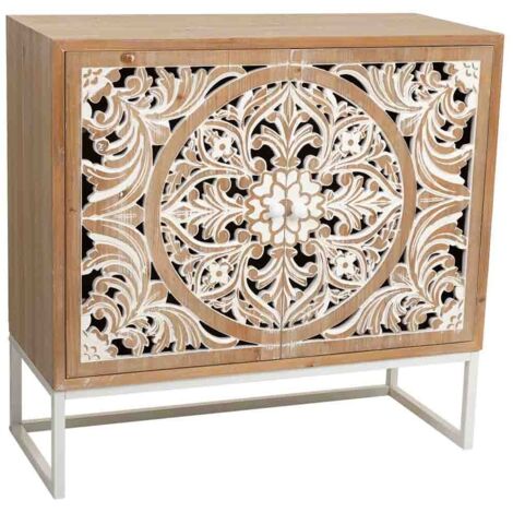Recibidor de madera blanco 85x35x80