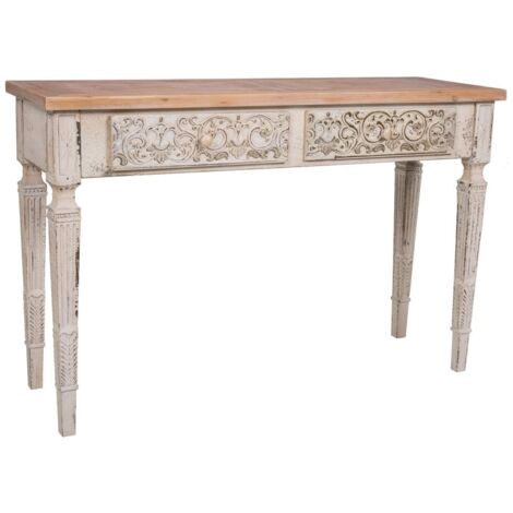 Recibidor de madera blanco de 2 cajones 120x40x78 cm