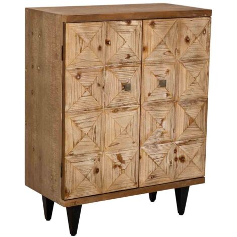 Recibidor de madera con 2 puertas marrón 74x38x96h cm