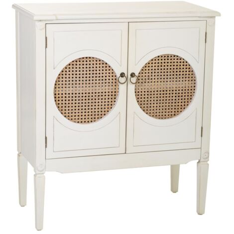Recibidor de madera con con rejillas blanco 80x38x90