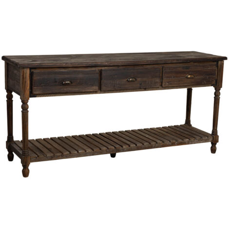 Recibidor de madera envejecido de 3 cajones y 1 balda 184,5x50x86,8
