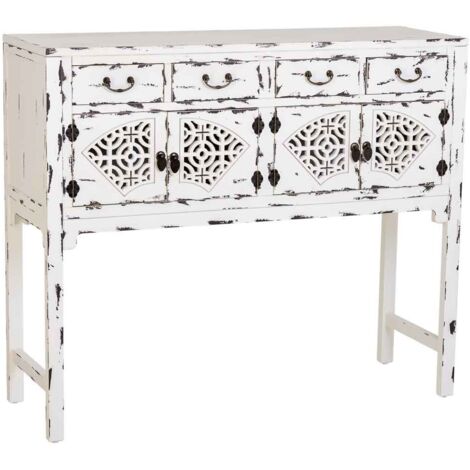 Recibidor de madera lacado blanco 120x40x102h cm