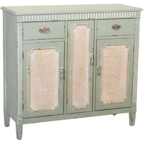 Recibidor de madera verde 95x36x88