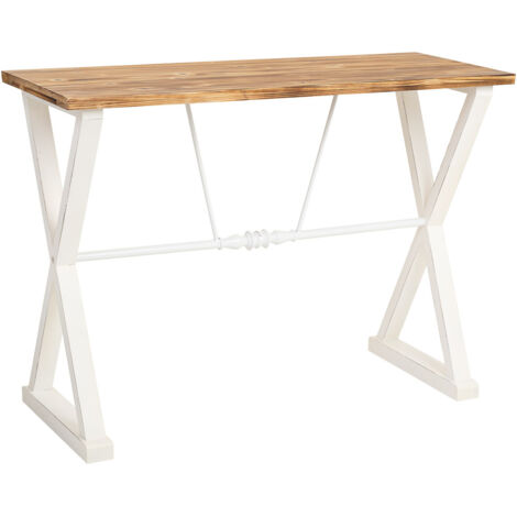 Recibidor de madera y metal lacado 106x40x76,5h cm - Blanco