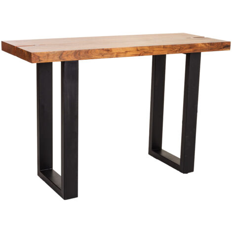 Recibidor de madera y metal negro 120x45x75