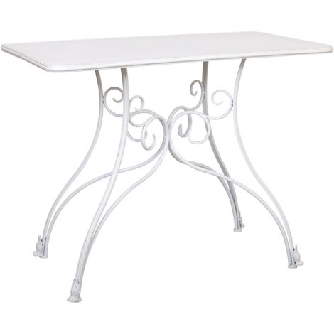 Recibidor de metal envejecido blanco 100x52x76