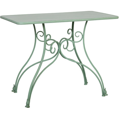 Recibidor de metal envejecido verde 100x52x76
