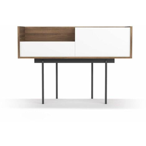 Recibidor modelo 673 acabado nogal combinado con blanco, 84cm(alto)  122cm(ancho) 42cm(prof.)
