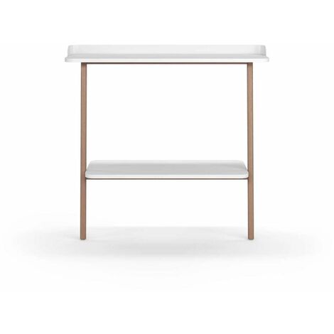 Recibidor modelo 787 acabado blanco/nogal, 87.5 cm (alto) x 111 cm (ancho) x 31 cm (prof.)