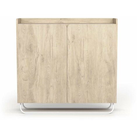 Recibidor zapatero 2 puertas modelo 526 acabado roble claro, 87 cm (alto) x 90 cm (ancho) x 25.5 cm (prof.)