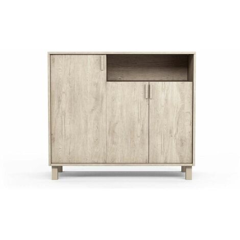 Recibidor zapatero 3 puertas Modelo 520 acabado roble claro. 88 cm (alto) x 100 cm (ancho) x 37 cm (prof.)