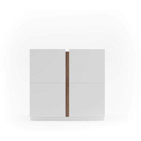 Recibidor zapatero modelo 516 acabado blanco/nogal claro, 90 x 95 x 35 (alto x ancho x fondo)