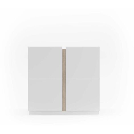 Recibidor zapatero modelo 516 acabado blanco/roble claro, 90 x 95 x 35 (alto x ancho x fondo)