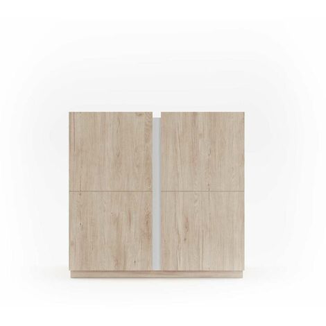 Recibidor zapatero modelo 516 acabado roble claro/blanco, 90 x 95 x 35 (alto x ancho x fondo)