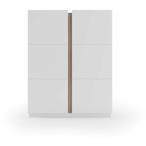 Recibidor zapatero modelo 517 acabado blanco/nogal claro, 122 x 95 x 35 (alto x ancho x fondo)