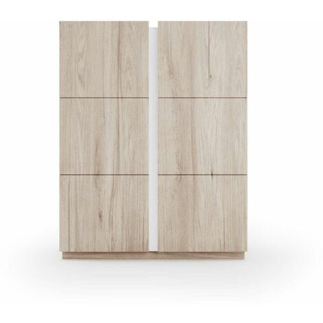 Recibidor zapatero modelo 517 acabado roble claro/blanco, 122 x 95 x 35 (alto x ancho x fondo)