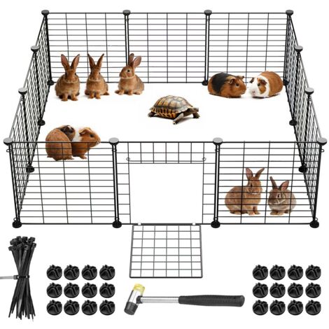Recinto Animali di Piccola Taglia con Porta Apribile per Criceti Conigli 12 pz