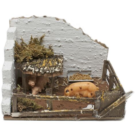 Recinto con Maiali per Presepe 15x10x11 cm 85416/C