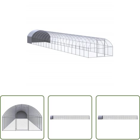 Recinto esterno -  Gabbia per Polli da Esterno 3x20x2 m in Acciaio Zincato