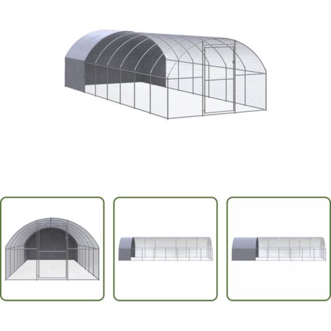 Recinto esterno -  Gabbia per Polli da Esterno 3x8x2 m in Acciaio Zincato