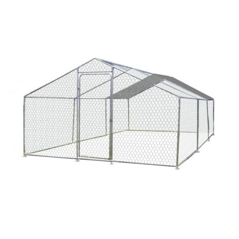 Recinto para animales de 3x6 m – estructura de acero galvanizado con malla y techo de lona de 2,2 m de altura – ENC306032GJM Foresta