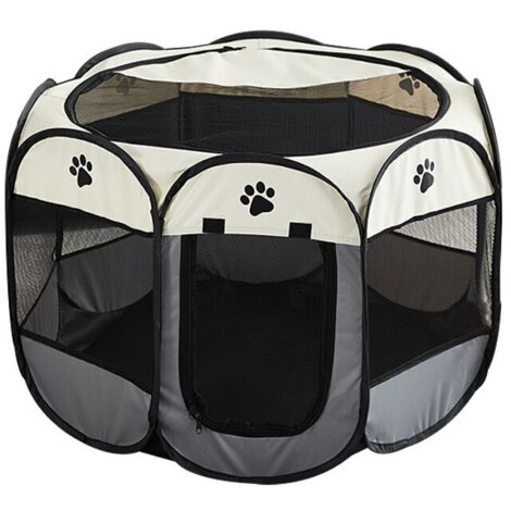 Recinto per animali, poliestere, grigio/beige
