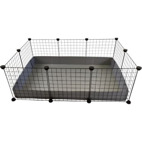Recinto per cane C e C3x2 110x75 cm Cavia riccio Grigio argento