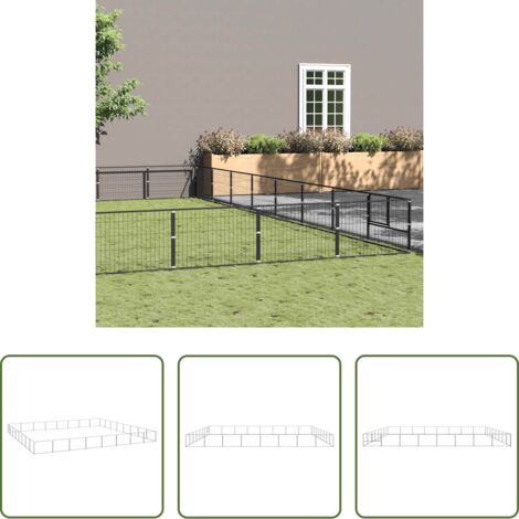 Recinto per cani - Gabbia per Cani Argento 64 m² in Acciaio